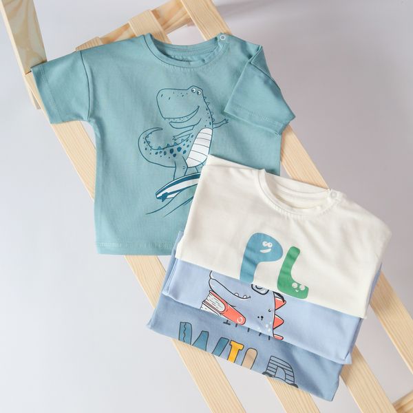 T-shirt for boy Flamingo, color: Mint, size: 68, sku 457-417