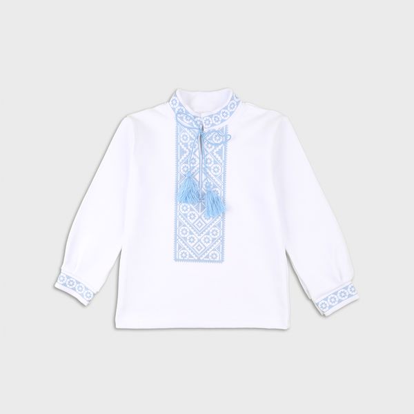 Embroidered shirt for boys from Flamingo, color: Light blue, size: 98, sku 791-212